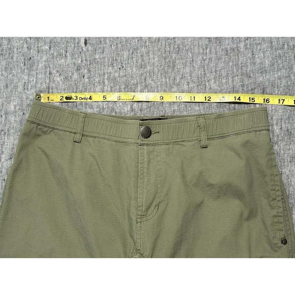 Wrmfzy Pants Mens Large Green Ripstop Tactical Cargo Elastic Waist Stretch